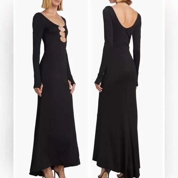 ALICE + OLIVIA REVOLVE Kalena Maxi Dress Stretch Jersey Crystal Accents NWT - Picture 5 of 14